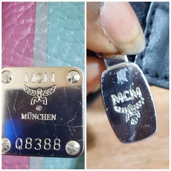 MCM Black Tote with Multicolor Stripes - Picture 9 of 12